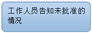 流程图: 可选过程: 工作人员告知未批准的情况